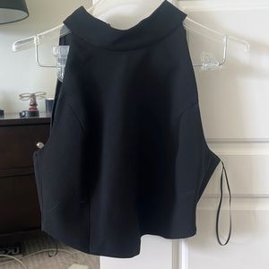 Zara all black high neck crop top